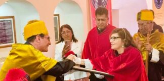 Pesquisadora brasileira com projetos culturais em Portugal, Andréa Luísa Teixeira recebe Doutoramento Honoris Causa no México