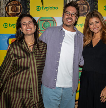 Globo anuncia novas atrações e amplia oferta do “Globoplay” em Portugal Úrsula Corona (esq.), Fábio Porchat e Isadora Cruz apresentaram evento da Globo no Goethe-Institut, em Lisboa. Foto: Carlos Pimentel